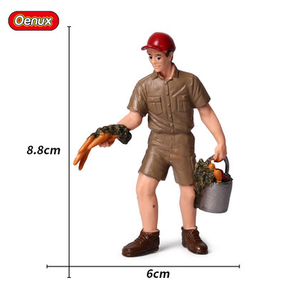 

Oenux Realistic Farmers Model Simulation Breeder Feed Shepherd Figurines Dog Animal Figurine Miniature Cute Toys For Children
