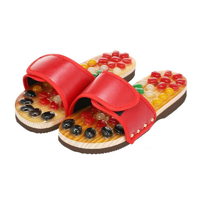 

Acupoint Massage Slippers Sandal Natural Pebble Jade Foot Massager Acupuncture Point Massage Shoes