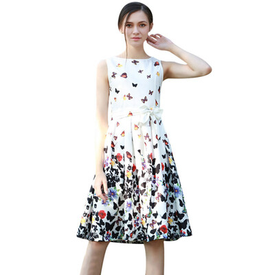 

Women Dress Summer Sexy O Neck Floral Print Chiffon Dress Boho Style Short Party Beach Dresses Vestidos