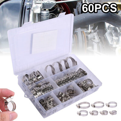 

60Pcsset Assorted Stainless Steel Hose Clamp Kit