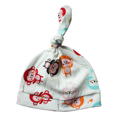 

1pcs Baby Hats cotton Knotted Cartoon Printed Hats&Caps For 0-24 Months Newborn Baby Accessories