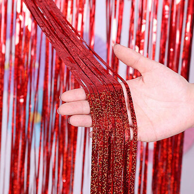 

3M\2M Foil Curtains Metallic Foil Fringe Curtain For Birthday Party Photo Backdrop Wedding Event Decor