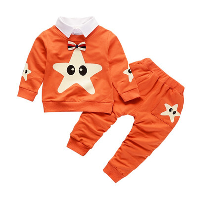 

Autumn Children Long Sleeve Clothes Set Baby Boy Girl Cartoon Star Pattern Long Sleeve Two Piece Fashion Children Set