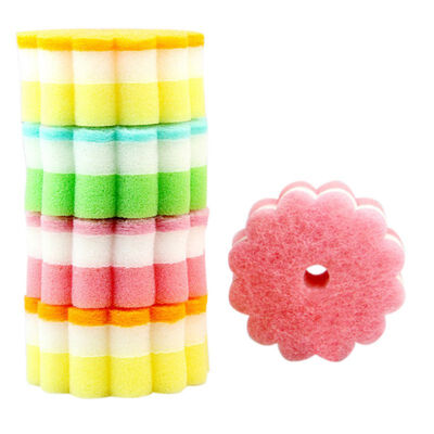 

5PCS Sponge Scouring Pad 1 Suction Cup Kitchen Scrubber Multi-purpose Scratch-free Suction Cup Cleaning Sponge Cleaning Tool