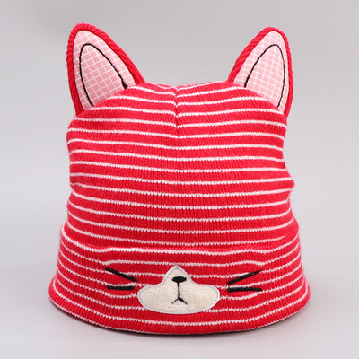 

Dong Yuns new Joker Knitted Cotton Turtleneck Hat Cute Cat Cartoon Ear Baby Hat for Men&Women