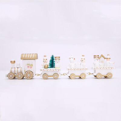 

Gift Xmas Wooden Christmas Train Santa Claus Festival Ornament Home Decor Kids Gifts Vehicle Toys