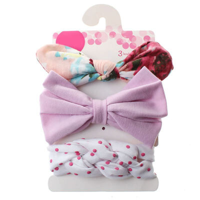 

3PCS Girl Headwear Cute Floral Newborn Toddler Headband Ribbon Elastic Baby Headdress Kids Hair Band Girl Bow Knot