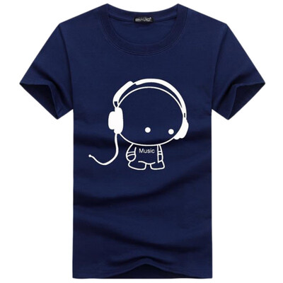 

High Quality Men Headset Cartoon Printed T Shirts Fashion Casual T Shirt Men Brand T-shirt Tee Shirt Plus Size
