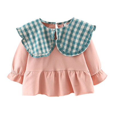

Baby Girl Dress 0-3T New Autumn Cute Toddler Baby Fashion Casual All-match Lovely Sweet Doll Large Lapel Long Sleeve T-shirt