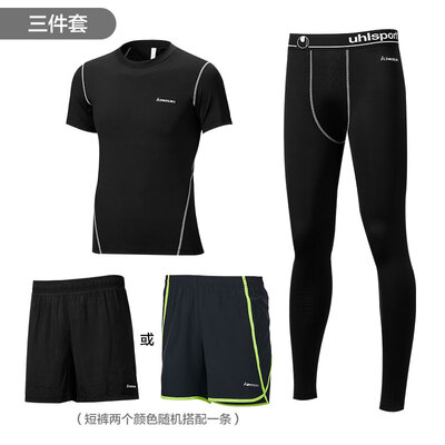 

Kawasaki KAWASAKI workout clothes tights mens sports suits badminton running season quick-drying clothes short-sleeved training morning run three-piece suit