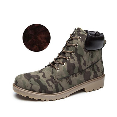 

2019 Hot New Autumn Early Winter Shoes Women Flat Heel Boots Fashion Keep warm Womens Boots Brand Woman Ankle Botas Camouflage