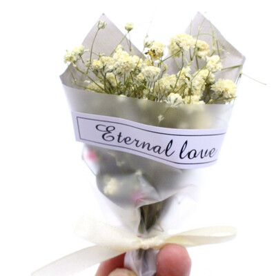 

Small fresh starry handmade dried flowers gifts shooting props Christmas holiday gift bouquet with hands ceremony
