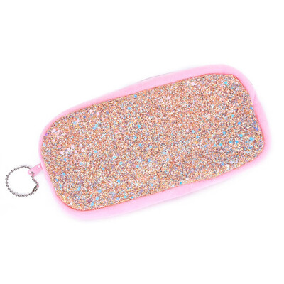 

Plush Sequins Purse Solid Color Cosmetic Storage Bag Travel Cosmetic Bag Useful