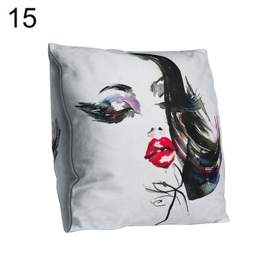 

Double-sided Print Beauty Head Portrait Pillow Case Cushion Cover Sofa Car Decor