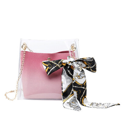 

Fashion Women Girl Transparent Double Layer Tote Crossbody Shoulder Bag Handbag