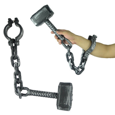 

Tailored Halloween Props Prisoner Chain Plastic Hook Hammer Bracelet Anklets Toys New