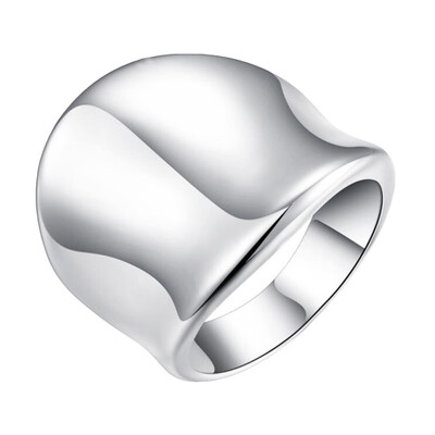 

New fashion Silver color ring fashion jewelry thumb cap ring women cool design smooth Big finger plate ring