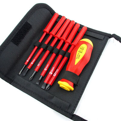 

7pcs Insulated Screwdriver Set Electrician CR-V Slotted PHSL 1000V High Voltage Resistant Hand Tools
