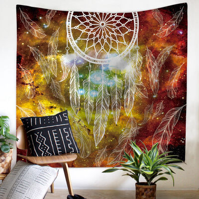 

Wall Hanging Dream Catcher Wall Tapestry Hippie Tapestry Colorful Tapestry Psychedelic Bohemian Feather Wall Tapestry