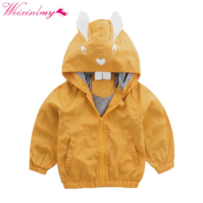 

Spring Autumn Hooded Windbreaker For Children Outerwear Baby Clothes Kids Toddler Boys Jacket Coat Cartoon Baby Girl Coat