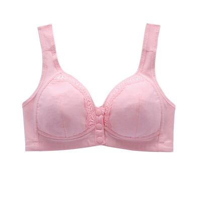 

Ladies Thin Pad Push Up Bras Front Button Type Closure Wire Free Brallets Mother Models BC Cup Underwear Bras