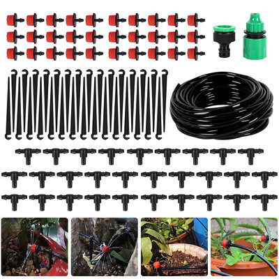 

DIY Drip Irrigation System Automatic Watering Garden Hose Micro Drip Watering Kits with Adjustable Drippers
