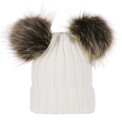 

Newborn Kids Baby Boy Girl Pom Hat Winter Warm Crochet Knit Bobble Beanie Cap