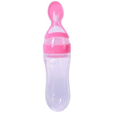 

Newborn Baby Daily Use Silica Gel Bottle With Spoon Food Supplement Rice Cereal Feeding Bottle
