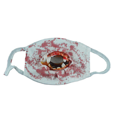 

Siaonvr Halloween Scary Horror Mouth Mask Face Fancy Teeth Zombies Bloody Horrific Gift