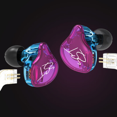 

KZ ZST Pro 35mm Wired In Ear Headphones w Microphone HiFi Music Earphones 1DD1BA Dynamic Armature Drivers Sports Headset with R