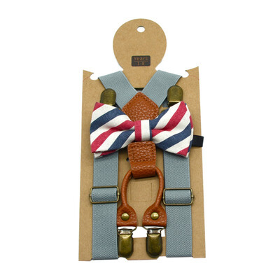 

1PC Kids Elastic Suspenders & Bow Tie Matching Boy Clothing Suit Boy Bowtie Children Costume Adjustable Y-Back Brace Belt