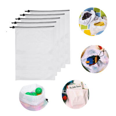 

Toponeto 5pcs Reusable Produce Bags Washable Bags Shopping Vegetable Fruit Toys Storage