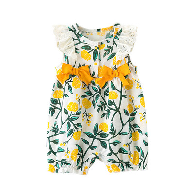 

Infant Rompers Baby Girls Clothes Floral Print Flare Sleeve Rompers Kids Jumpsuit Newborn Clothes