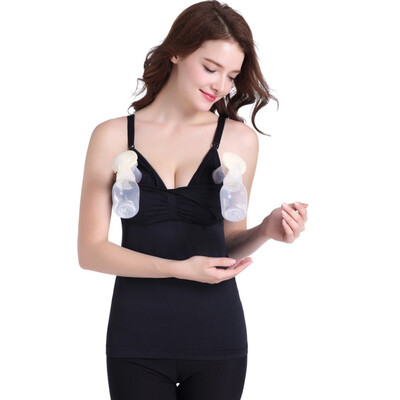 

Maternity Women Hands Free Breastpump Pumping Nursing Bra Halter Bustier Vest H1