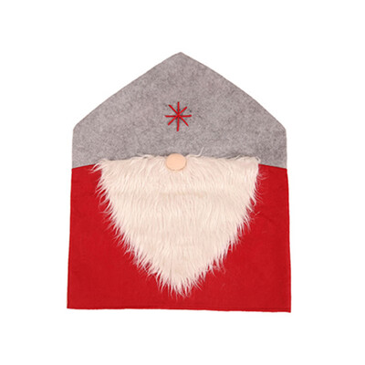 

Christmas Chair Cover Santa Claus Gnome Face Xmas Swedish Stuffed Toy Chair Cover Family Dining Party Decorations for Home