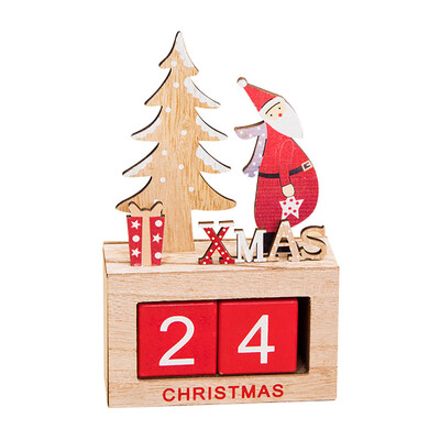 

Toponeto Christmas Mini Wooden Calendar Xmas Ornament Home Decoration Craft Gift
