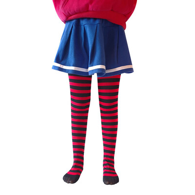 

Tailored 6-8year-old Girls Festival Christmas Stripe Printed Pantyhose Stockings