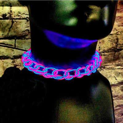 

Tailored Halloween LED Necklace Glowing Glamorous Necklace Illuminates Cosplay Party