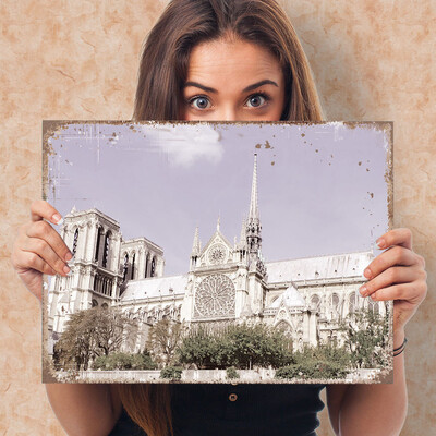 

Toponeto Vintage De Cathedral Paris France Rose Window Hanging Painting Wall Art