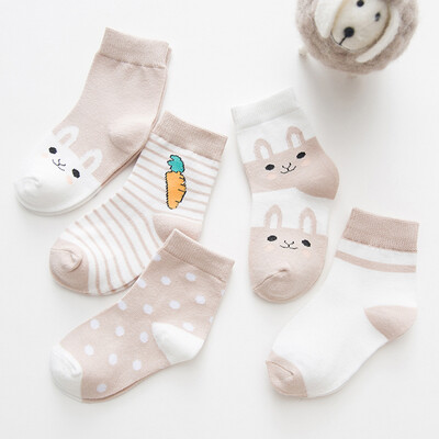 

Baby Boys Girls Boys Cartoon Pattern Socks Set 5 Pair Cotton Warm Floor Socks Leg Warmer
