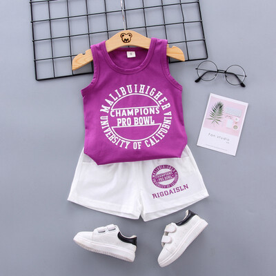 

Boy Clothes Summer Baby Boys Casual Sleeveless Star Print Vest T-shirt TopsShorts 6 Colors 0-4T Baby Costume Set