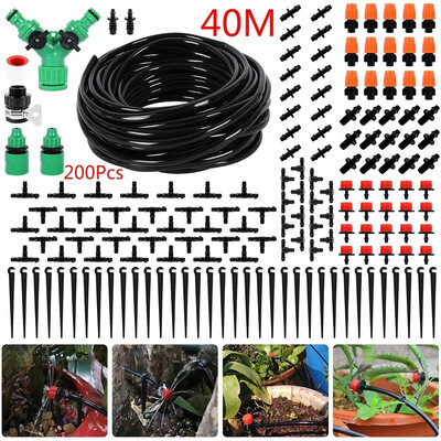 

40M 200Pcs LawnFarm Automatic Sprinkler System Dripper DIY Garden Drip Irrigation