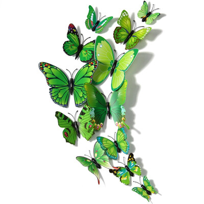 

12pcs Artificial PVC 3D Butterfly Multicolor Butterflies Wall Stickers Art Decals Decoration for Home Fridge Party Kid Bedroom