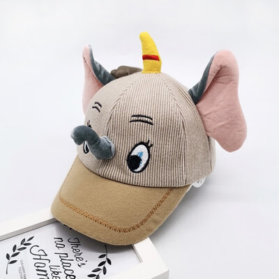 

Autumn Girls Boys Children Cartoon Print Caps Hats Adjustable Sun Protection Casual Ear Design Visors