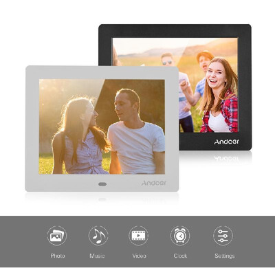 

Andoer 8 Inch Digital Photo Frame LED Screen Simple Eletronic Picture Photo Album Support 24G Wireless Remote Control Clock Music