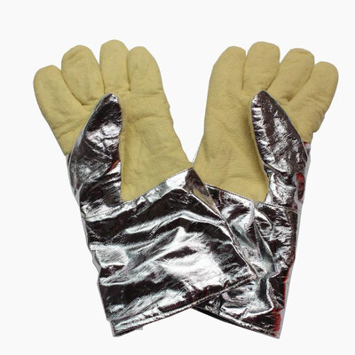 

Laian brand high temperature resistant 500 degree insulation gloves aluminum foil fireproof anti-scalding metallurgical furnace f