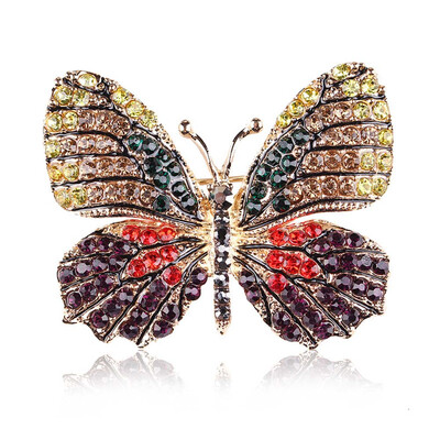 

Women Fashion Colorful Rhinestone Crystal Cute Butterfly Brooch Pins Ladies Exquisite Accessories