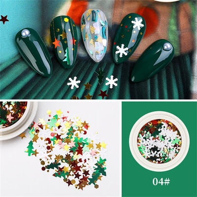 

Gobestart Nail Polish Christmas Nail Glitter Snowflake Glitter Diy Nail Decoration Patch
