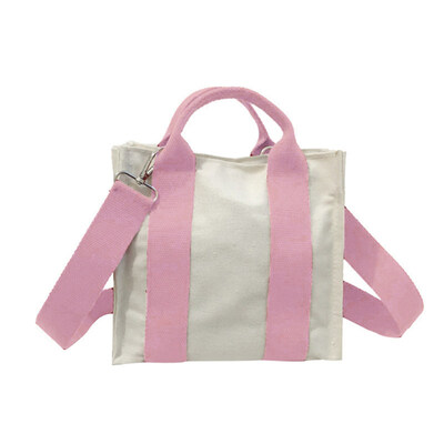 

Portable Women Color Block Canvas Shoulder Bag Handbag Crossbody Storage Pouch