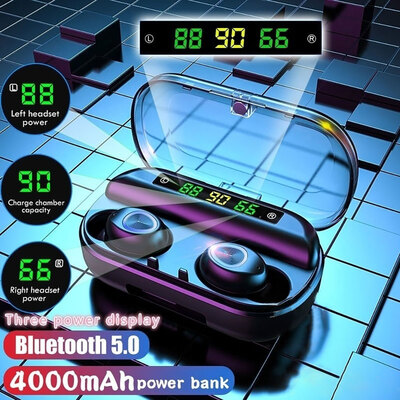 

Headset willstar V10 digital display bluetooth headset P -rechargeable lithium battery-three screen digital display black